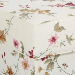 Discount Wohnen Couchhocker in Weiß mit Blumen Muster - Salines