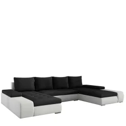 Wohnen Couchlandschaft in Schwarzbraun und Weiß - Trioto