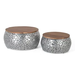 Sale Wohnen Couchtisch Duo aus Mangoholz - Ceano (zweiteilig)