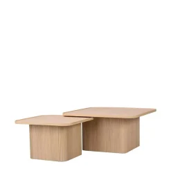 Outlet Wohnen Couchtisch Duo in White Wash - Viomantica (zweiteilig)