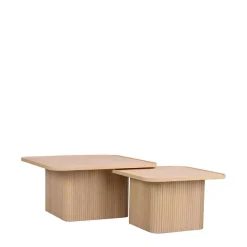 Outlet Wohnen Couchtisch Duo in White Wash - Viomantica (zweiteilig)