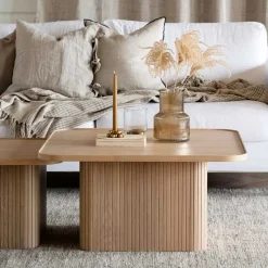 Outlet Wohnen Couchtisch Duo in White Wash - Viomantica (zweiteilig)