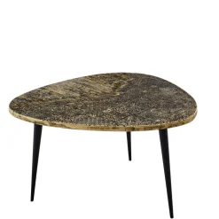 Hot Wohnen Couchtisch in Altmessing Metall Dekor - Anperanto