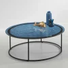 Hot Wohnen Couchtisch in Blau Strukturglas - Neive