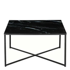New Wohnen Couchtisch in Marmor Optik Schwarz - Castawa