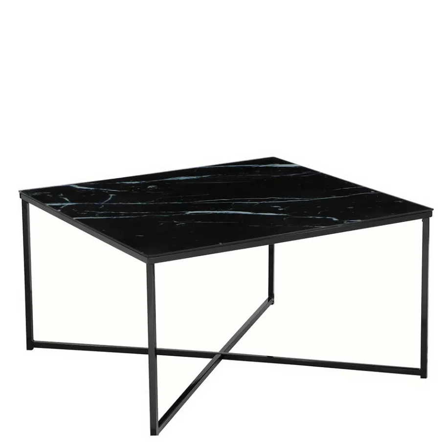 New Wohnen Couchtisch in Marmor Optik Schwarz - Castawa