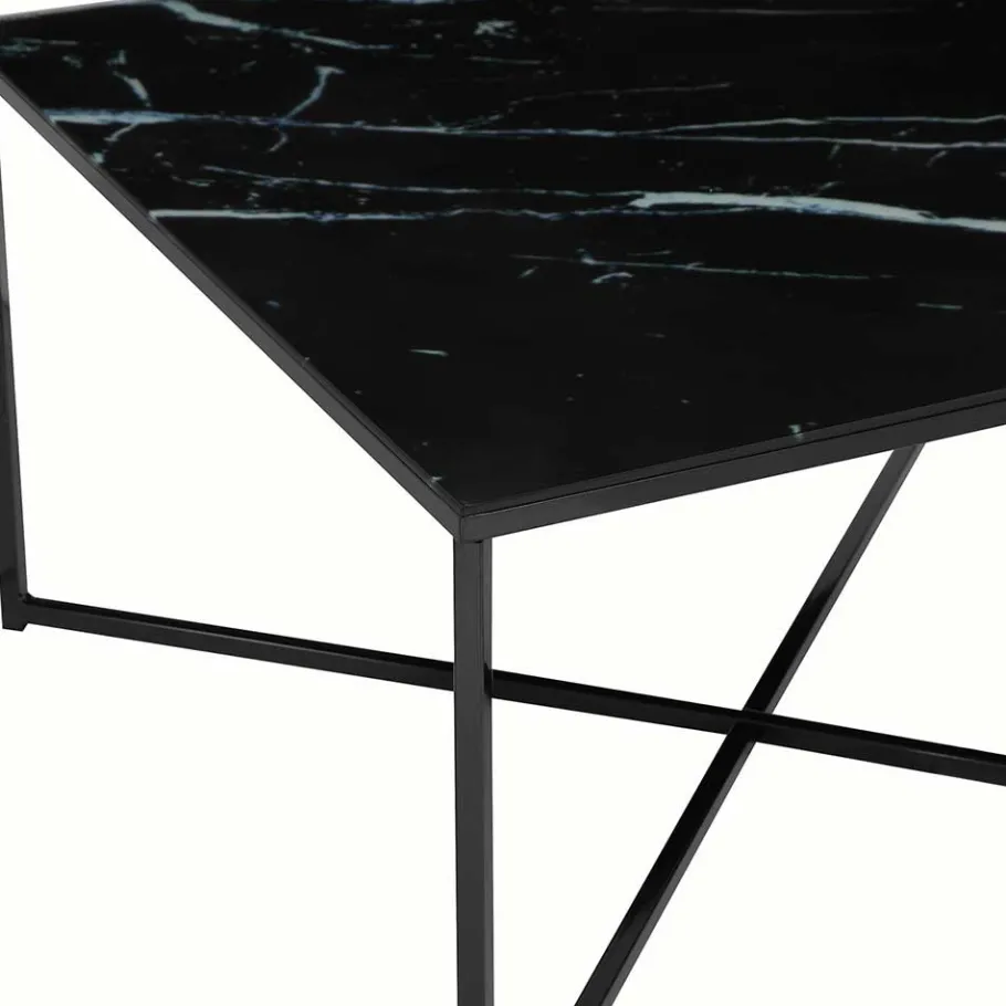 New Wohnen Couchtisch in Marmor Optik Schwarz - Castawa