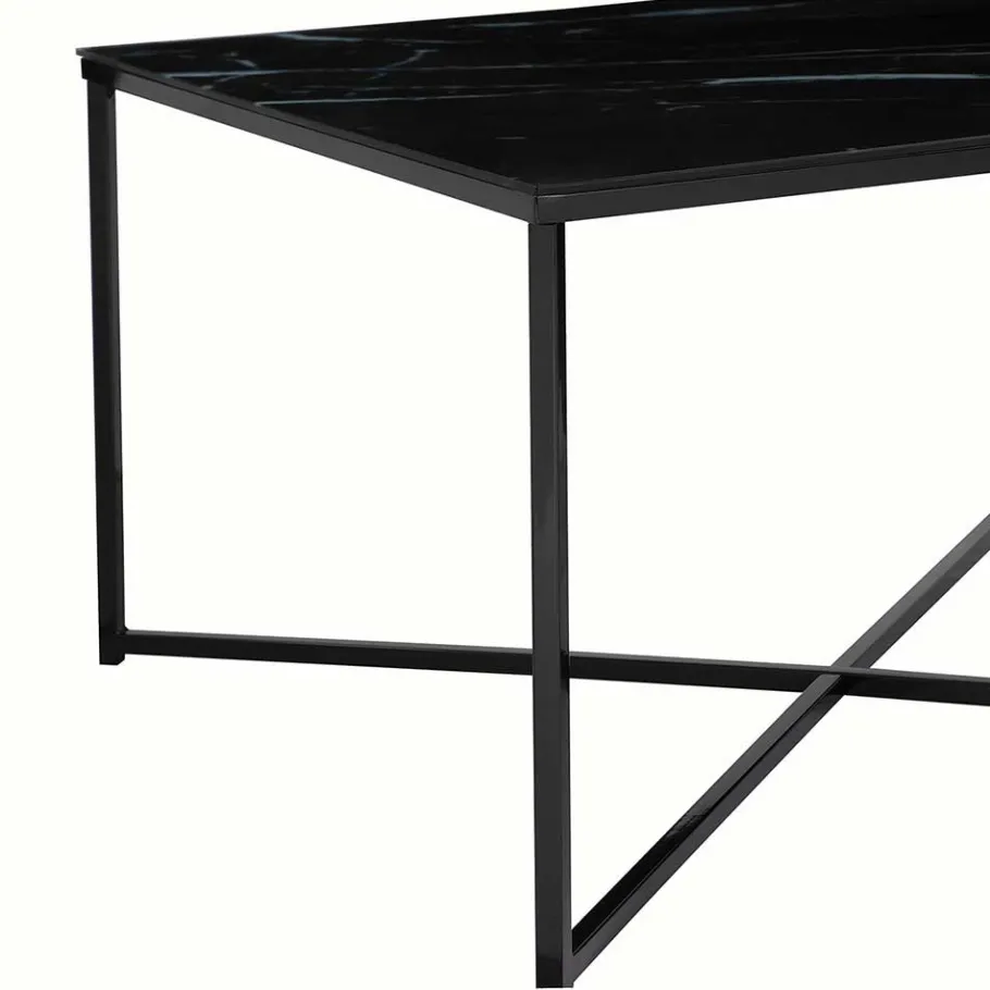 New Wohnen Couchtisch in Marmor Optik Schwarz - Castawa