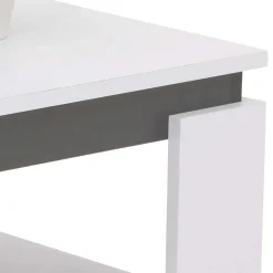Outlet Wohnen Couchtisch in Weiß mit Anthrazit - Blacky