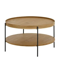 New Wohnen Couchtisch mit Ablage in Eiche Furnier - Abazi