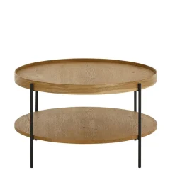 New Wohnen Couchtisch mit Ablage in Eiche Furnier - Abazi