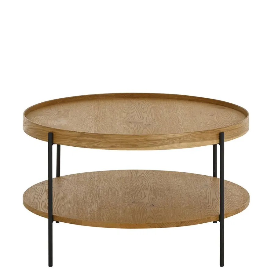 New Wohnen Couchtisch mit Ablage in Eiche Furnier - Abazi