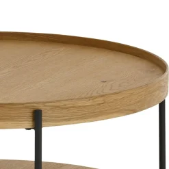 New Wohnen Couchtisch mit Ablage in Eiche Furnier - Abazi