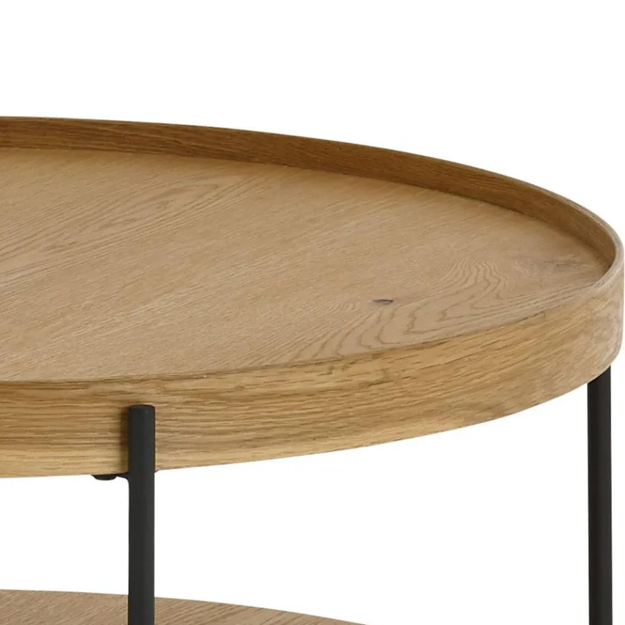 New Wohnen Couchtisch mit Ablage in Eiche Furnier - Abazi