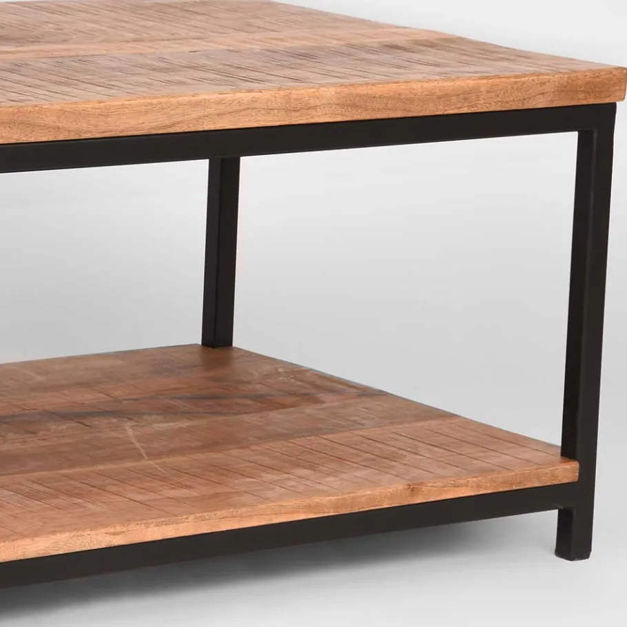 Discount Wohnen Couchtisch mit Ablageboden aus Massivholz - Jeen