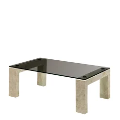 Wohnen Couchtisch mit Glasplatte in Bronze getönt - Finanun