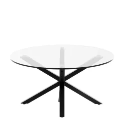 Wohnen Couchtisch mit Glasplatte in Rund - Jeys