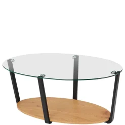 Sale Wohnen Couchtisch mit ovaler Glasplatte - Udiessa