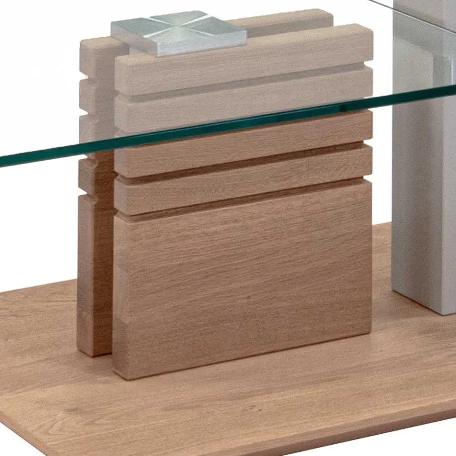 New Wohnen Couchtisch mit zwei Glasplatten modern - Olbiancas