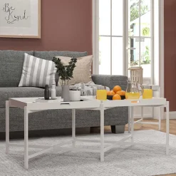 Clearance Wohnen Couchtisch mit zwei Tabletts in Weiß - Vereny