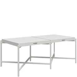 Clearance Wohnen Couchtisch mit zwei Tabletts in Weiß - Vereny