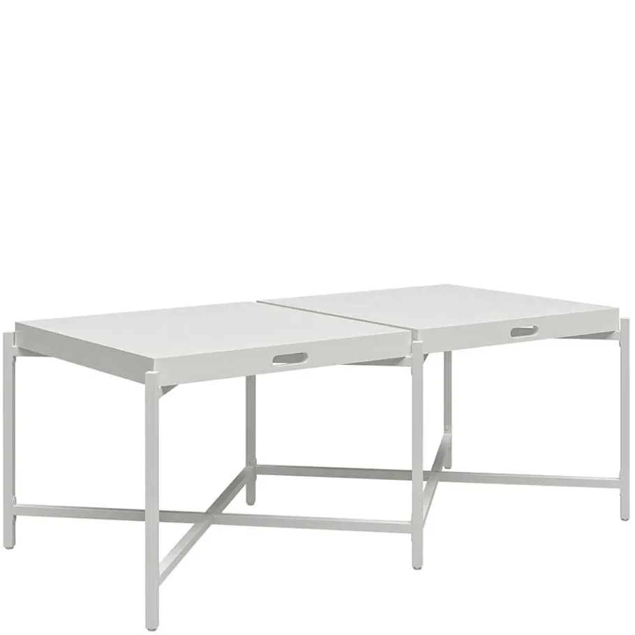 Clearance Wohnen Couchtisch mit zwei Tabletts in Weiß - Vereny