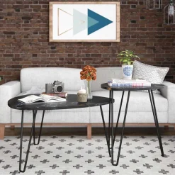 Wohnen Couchtische in Marmor Optik Schwarz - Syndria (zweiteilig)