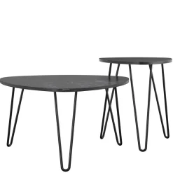 Wohnen Couchtische in Marmor Optik Schwarz - Syndria (zweiteilig)