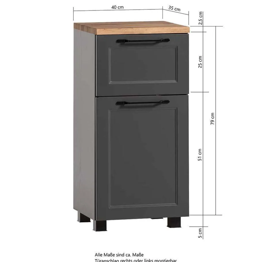 Hot Wohnen Country Chic Waschplatz und Unterschrank Set - Novelya (dreiteilig)