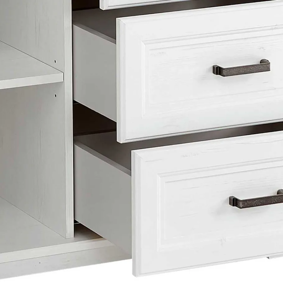 Outlet Wohnen Country Style Anrichte in Weiß mit Eiche - Mehady