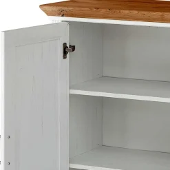 Outlet Wohnen Country Style Anrichte in Weiß mit Eiche - Mehady