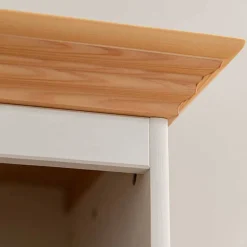 Outlet Wohnen Country Style Highboard in Weiß & Kiefer Natur - Vitablo