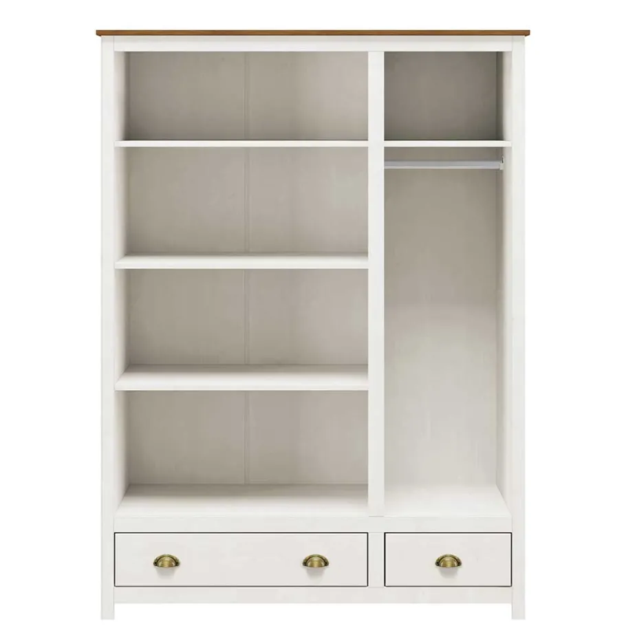 Discount Wohnen Country Style Kleiderschrank mit 2 Schubladen - Abelkav