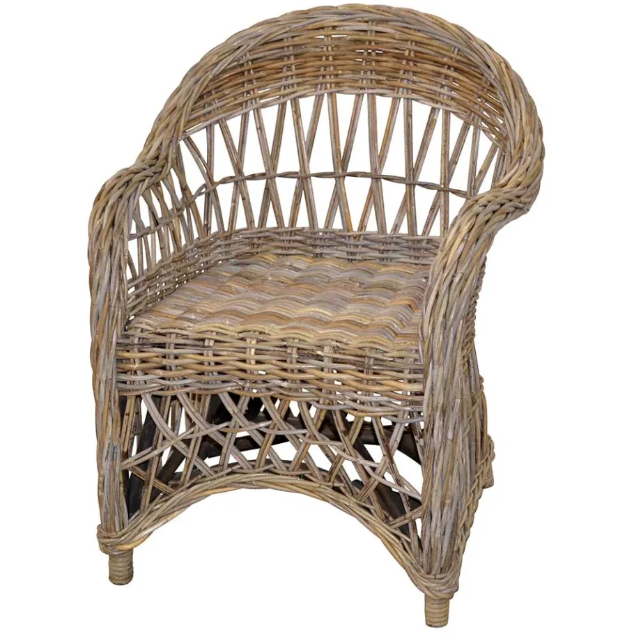 Outlet Wohnen Country Style Rattansessel in Grey Wash - Lazium