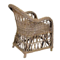 Outlet Wohnen Country Style Rattansessel in Grey Wash - Lazium