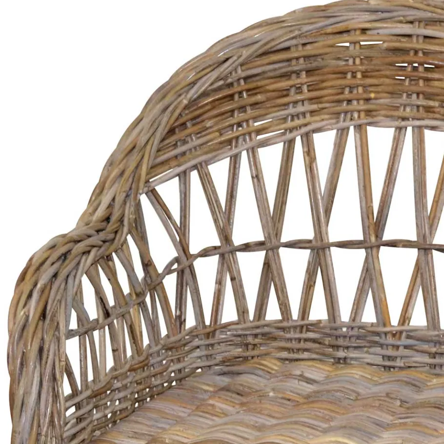 Outlet Wohnen Country Style Rattansessel in Grey Wash - Lazium