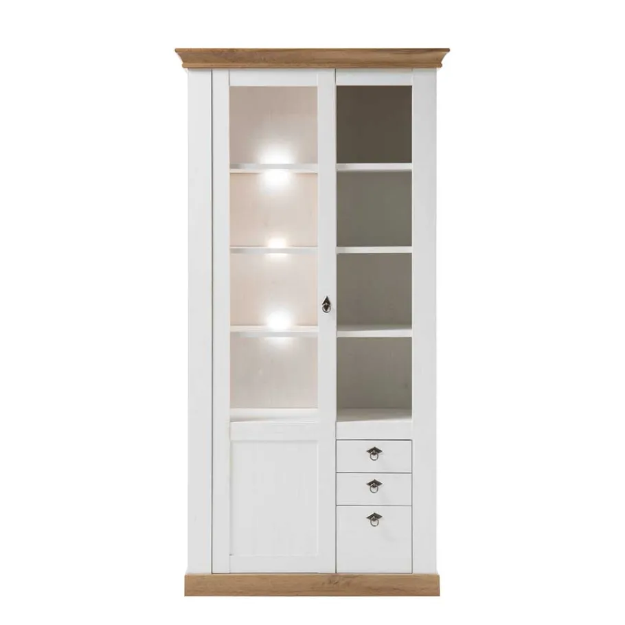 Discount Wohnen Country Style Vitrinenschrank zweifarbig - Diatara