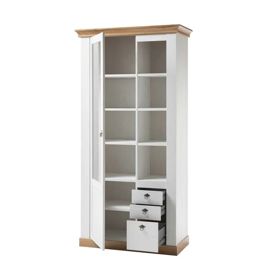 Discount Wohnen Country Style Vitrinenschrank zweifarbig - Diatara