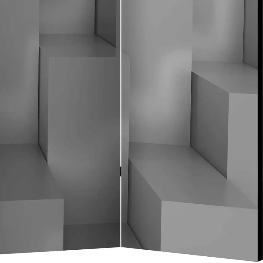 Sale Wohnen 3D Effekt Paravent in Grau Weiß - Jule