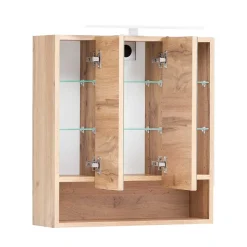 Online Wohnen 3D Spiegelschrank in Wildeiche Nachbildung - Tofias