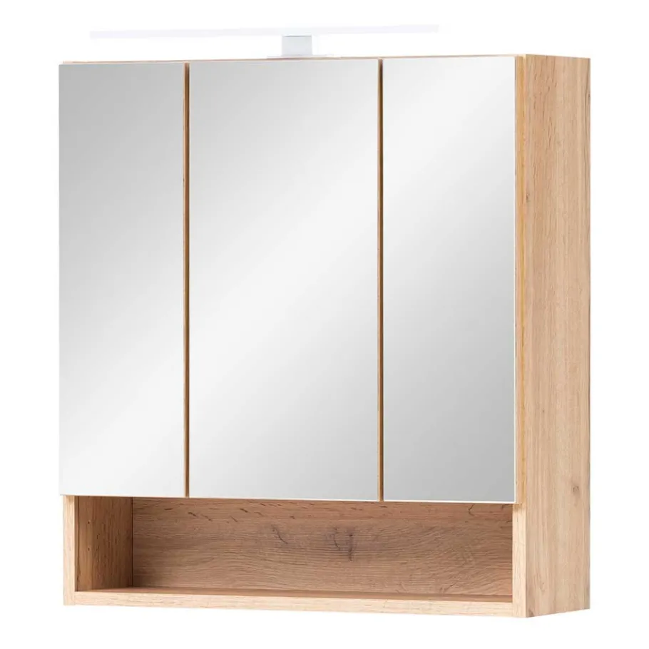 Online Wohnen 3D Spiegelschrank in Wildeiche Nachbildung - Tofias