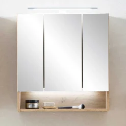 Online Wohnen 3D Spiegelschrank in Wildeiche Nachbildung - Tofias