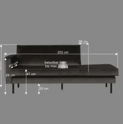 Sale Wohnen Daybed Jantal mit Samt dunkelgrün