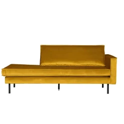 Outlet Wohnen Daybed Recamiere im Retro Look Nustra mit gelbem Samt