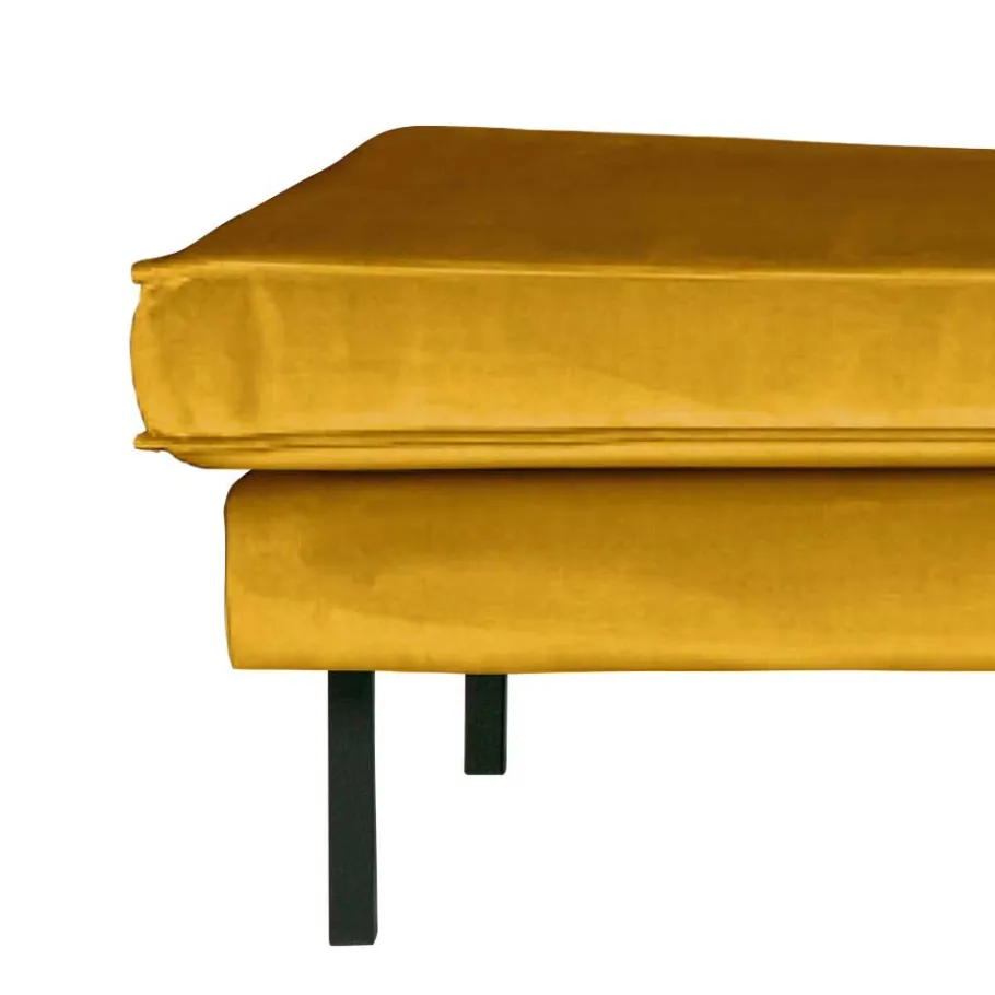 Outlet Wohnen Daybed Recamiere im Retro Look Nustra mit gelbem Samt