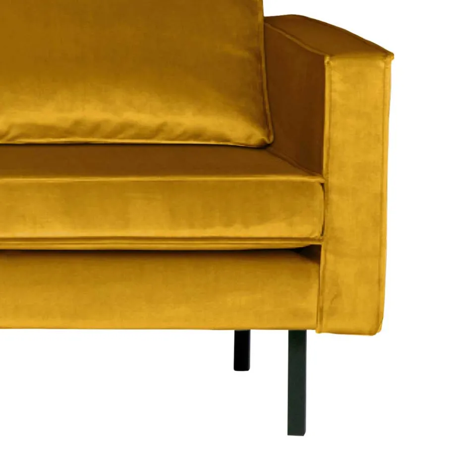 Outlet Wohnen Daybed Recamiere im Retro Look Nustra mit gelbem Samt