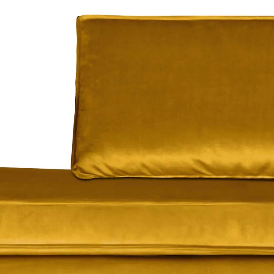 Outlet Wohnen Daybed Recamiere im Retro Look Nustra mit gelbem Samt