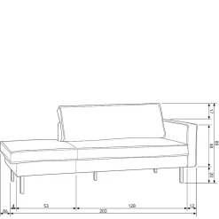 Outlet Wohnen Daybed Recamiere im Retro Look Nustra mit gelbem Samt