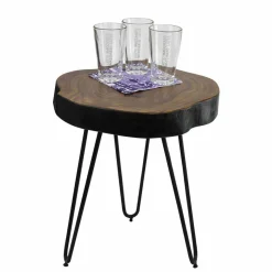 Online Wohnen Design Ablagetisch Tohema mit Baumkante dunkel