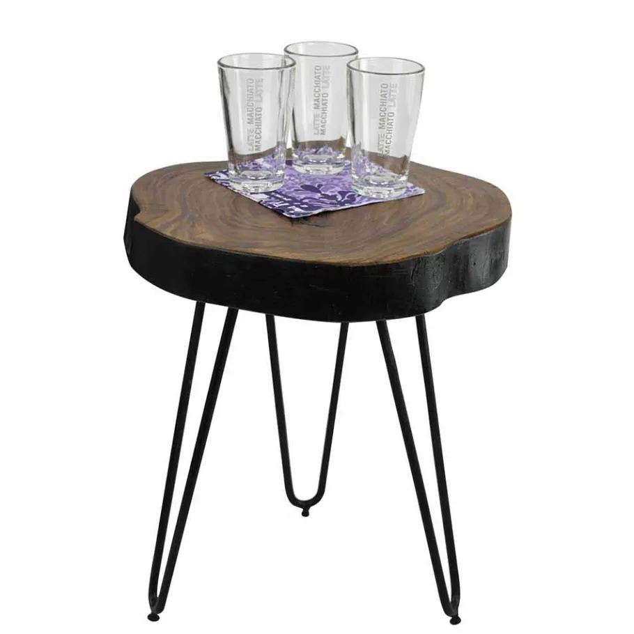 Online Wohnen Design Ablagetisch Tohema mit Baumkante dunkel